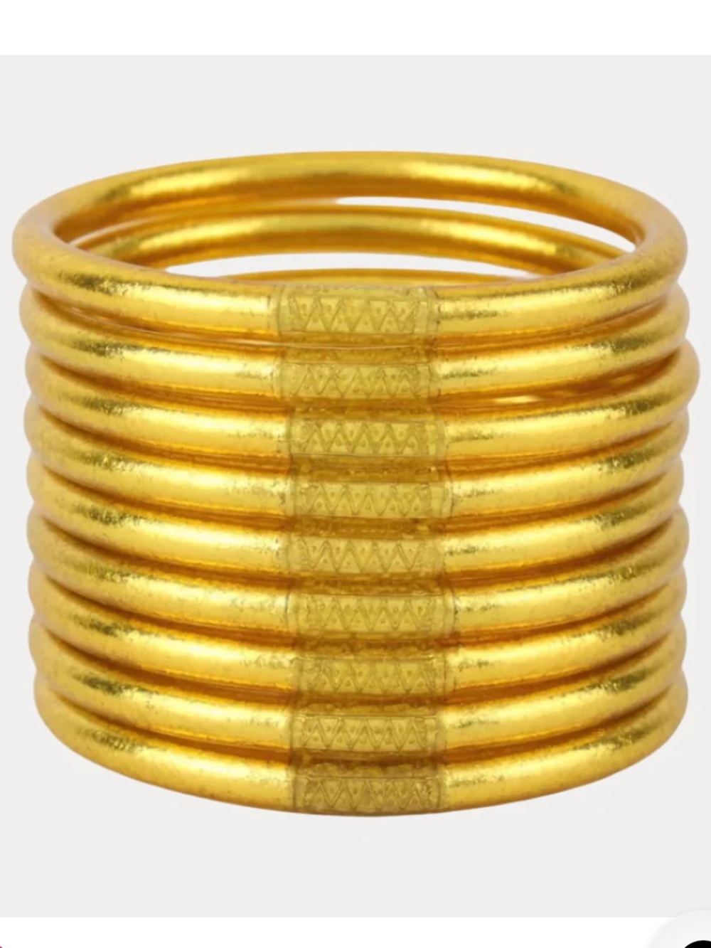Budha Girl All Weather Bangles Serenity Prayer Set of 9 Medium Gold
